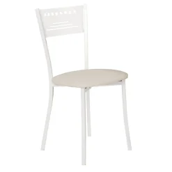 Silla de Cocina Blanca con Asiento Tapizado 897/BL