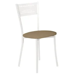 Silla de Cocina Blanca con Asiento Tapizado 897/BL