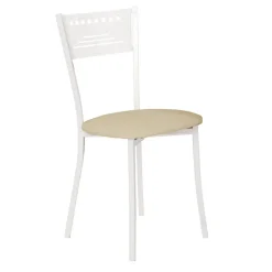 Silla de Cocina Blanca con Asiento Tapizado 897/BL