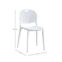 Silla de Cocina color Blanco con Respaldo Redondo JANSEN