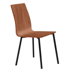 Silla de Cocina con Asiento de Madera y Patas Negras ARGA