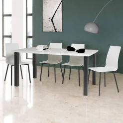 Silla de Cocina con Asiento de Madera y Patas Negras ARGA