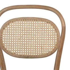 Silla de comedor beige con estructura de madera natural de 41 cm 613832