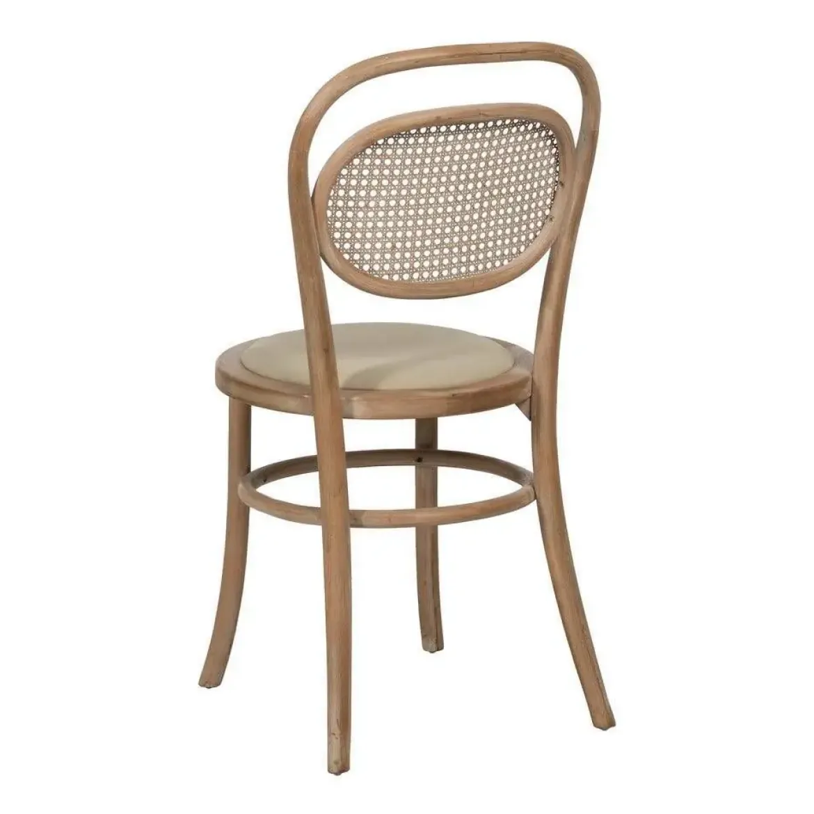 Silla de comedor beige con estructura de madera natural de 41 cm 613832