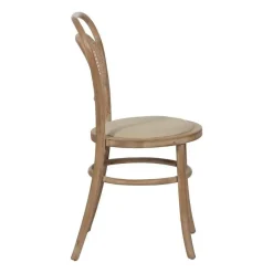 Silla de comedor beige con estructura de madera natural de 41 cm 613832