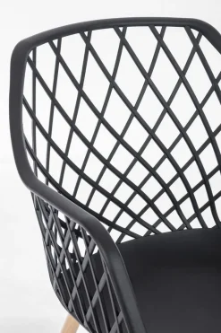Silla de Comedor con Patas de Acero y Asiento PP OPTIK Negro 0733413