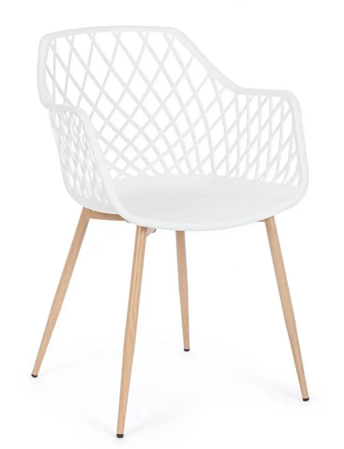 Silla de Comedor con Patas de Acero y Asiento PP OPTIK Blanco 0733414