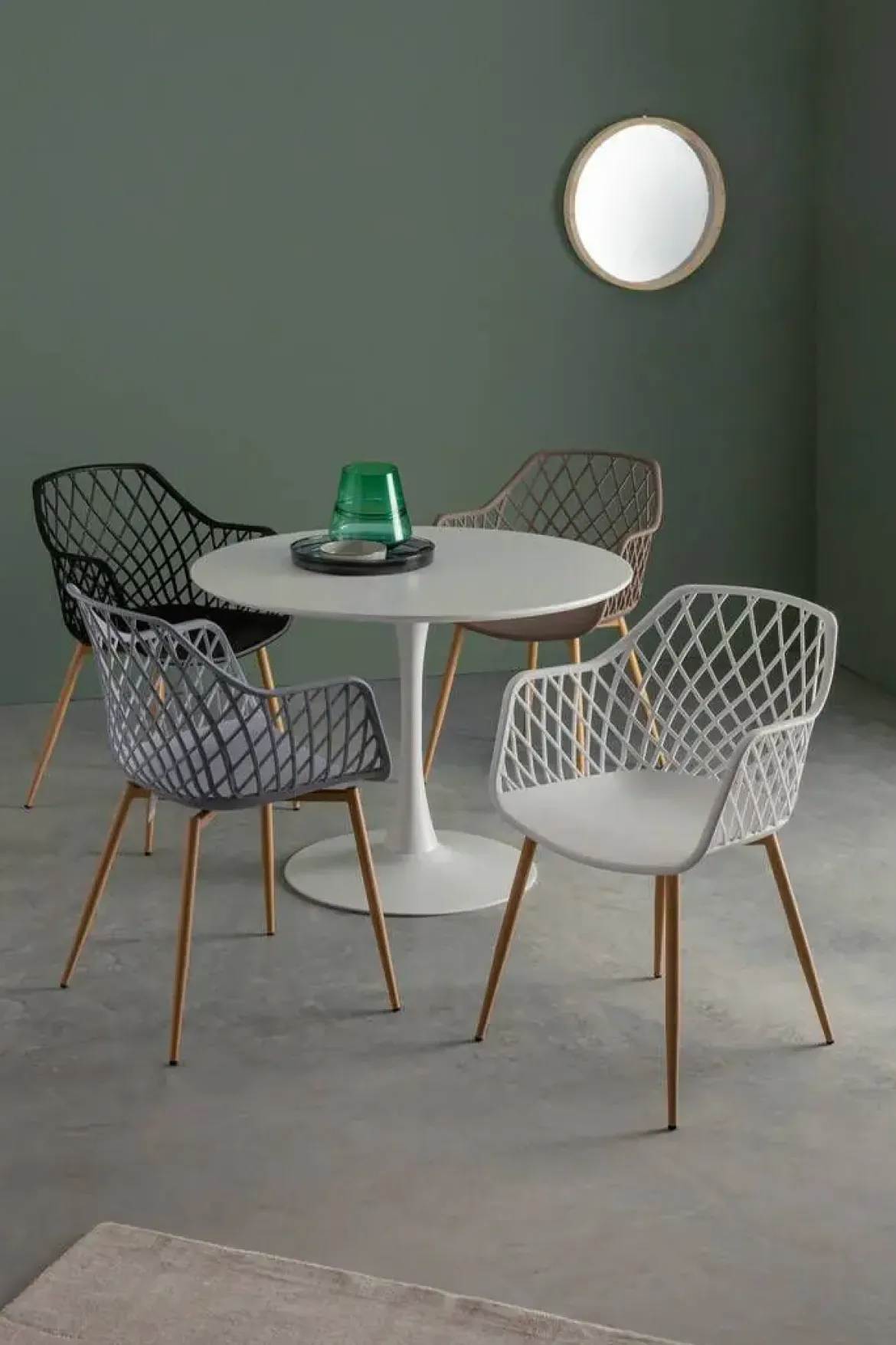 Silla de Comedor con Patas de Acero y Asiento PP OPTIK Blanco 0733414