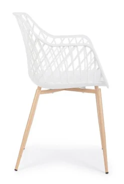 Silla de Comedor con Patas de Acero y Asiento PP OPTIK Blanco 0733414