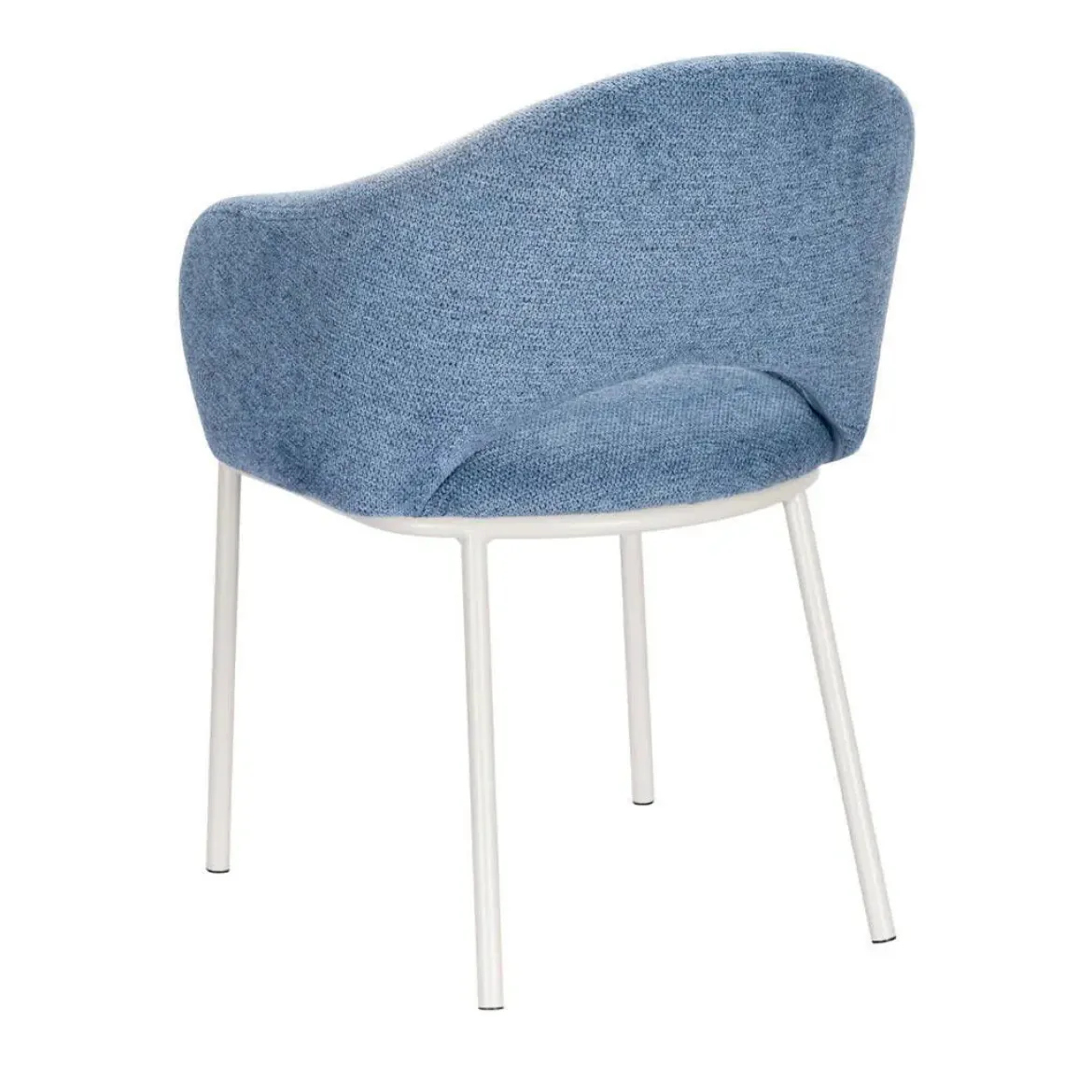 Silla de Comedor con Reposabrazos y Patas de Metal Blanco CAMILA DC-3110