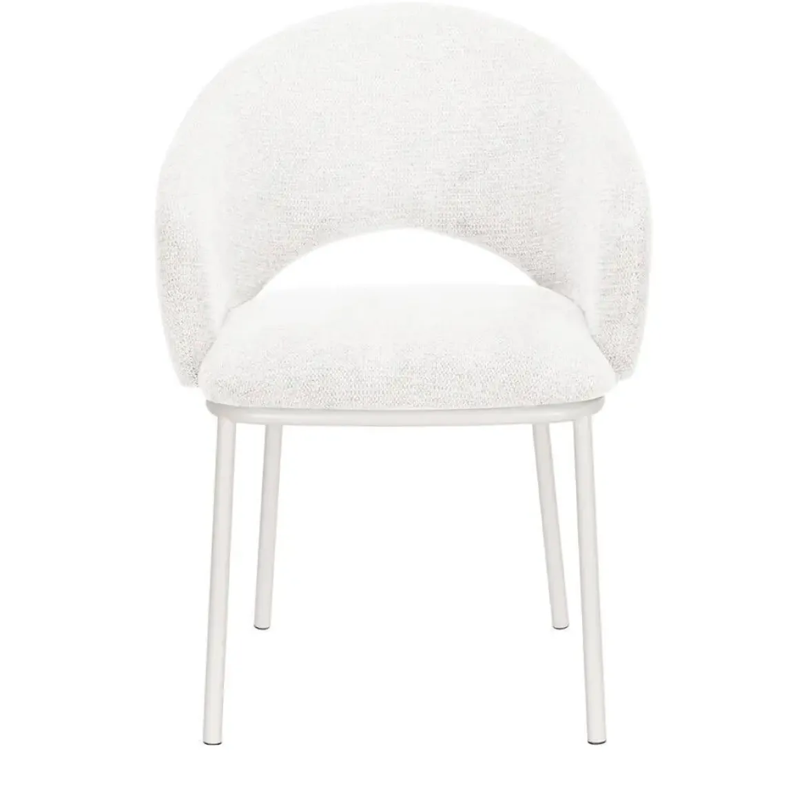 Silla de Comedor con Reposabrazos y Patas de Metal Blanco CAMILA DC-3110