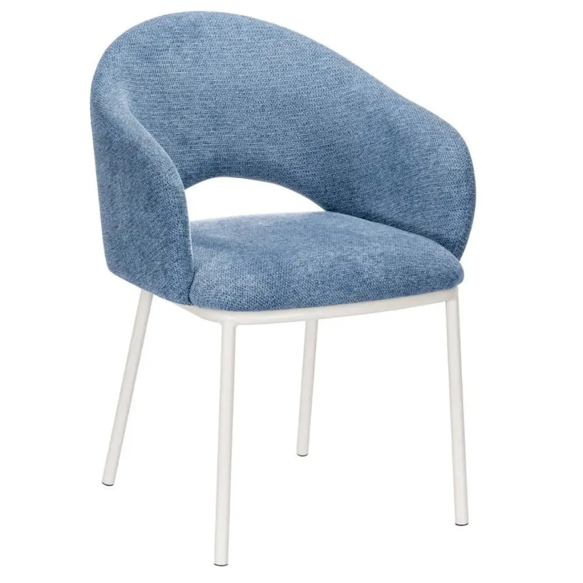 Silla de Comedor con Reposabrazos y Patas de Metal Blanco CAMILA DC-3110
