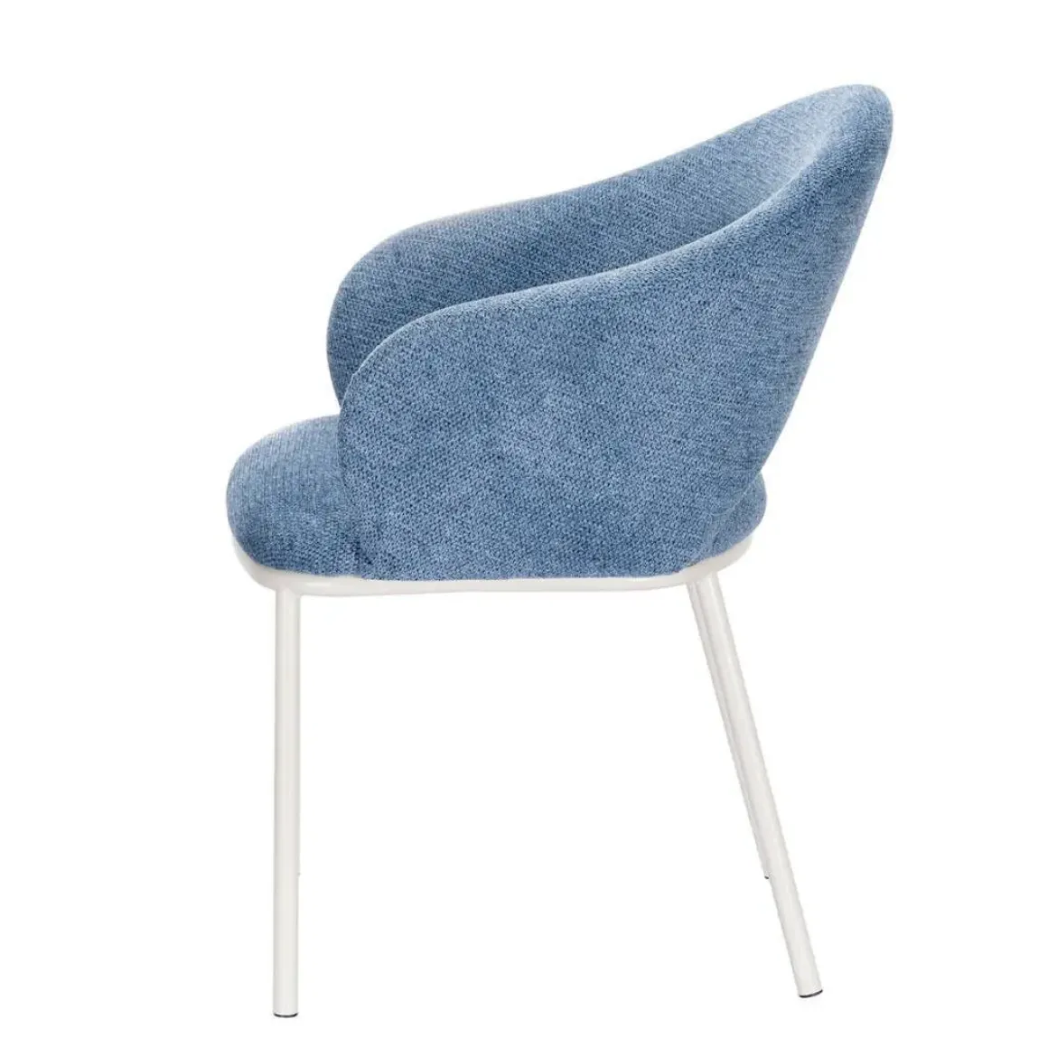 Silla de Comedor con Reposabrazos y Patas de Metal Blanco CAMILA DC-3110