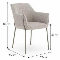 Silla de Comedor con Reposabrazos en Chenilla GABAR