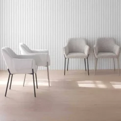 Silla de Comedor con Reposabrazos en Chenilla GABAR