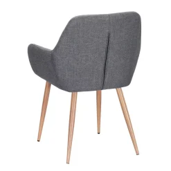 Silla de Comedor con Reposabrazos Tapizada en Tela ERIKA DC-3115