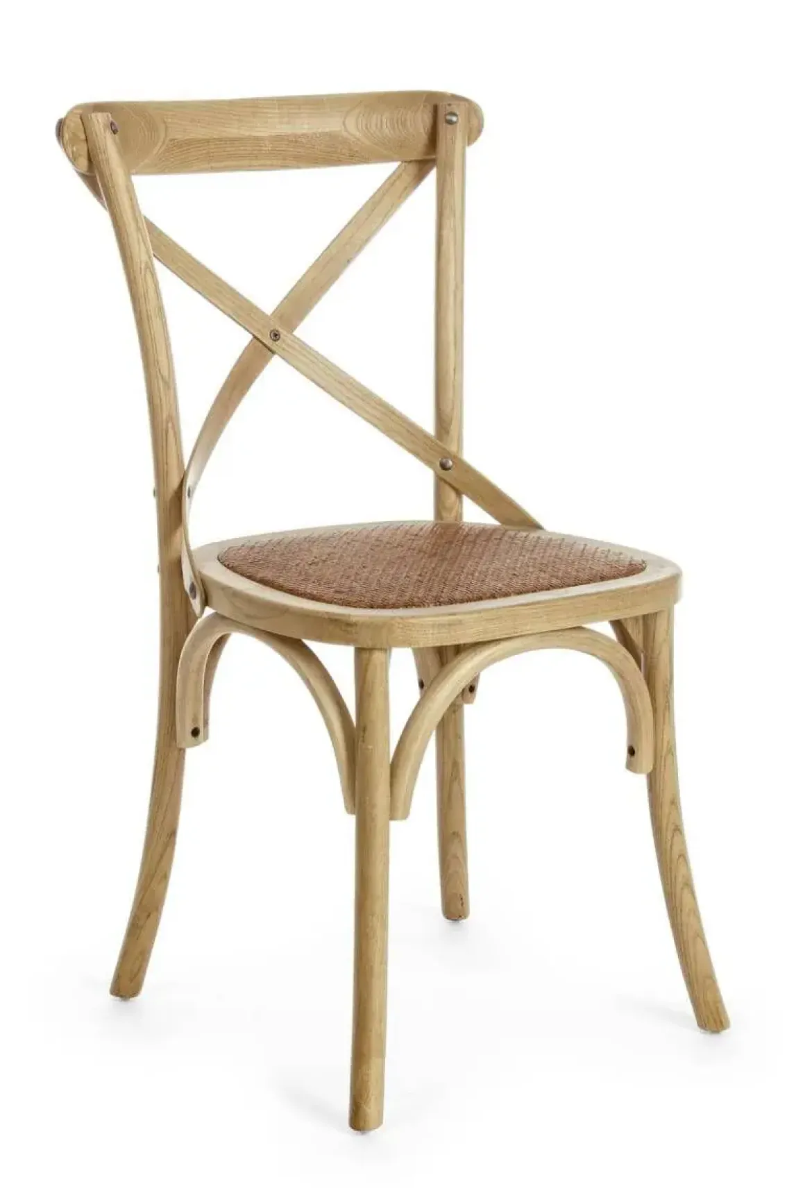 Silla de Comedor CROSS en Madera de Olmo Natural Marrón 0743654 0743654