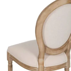 Silla de Comedor de Madera con Asiento de Lino 611286
