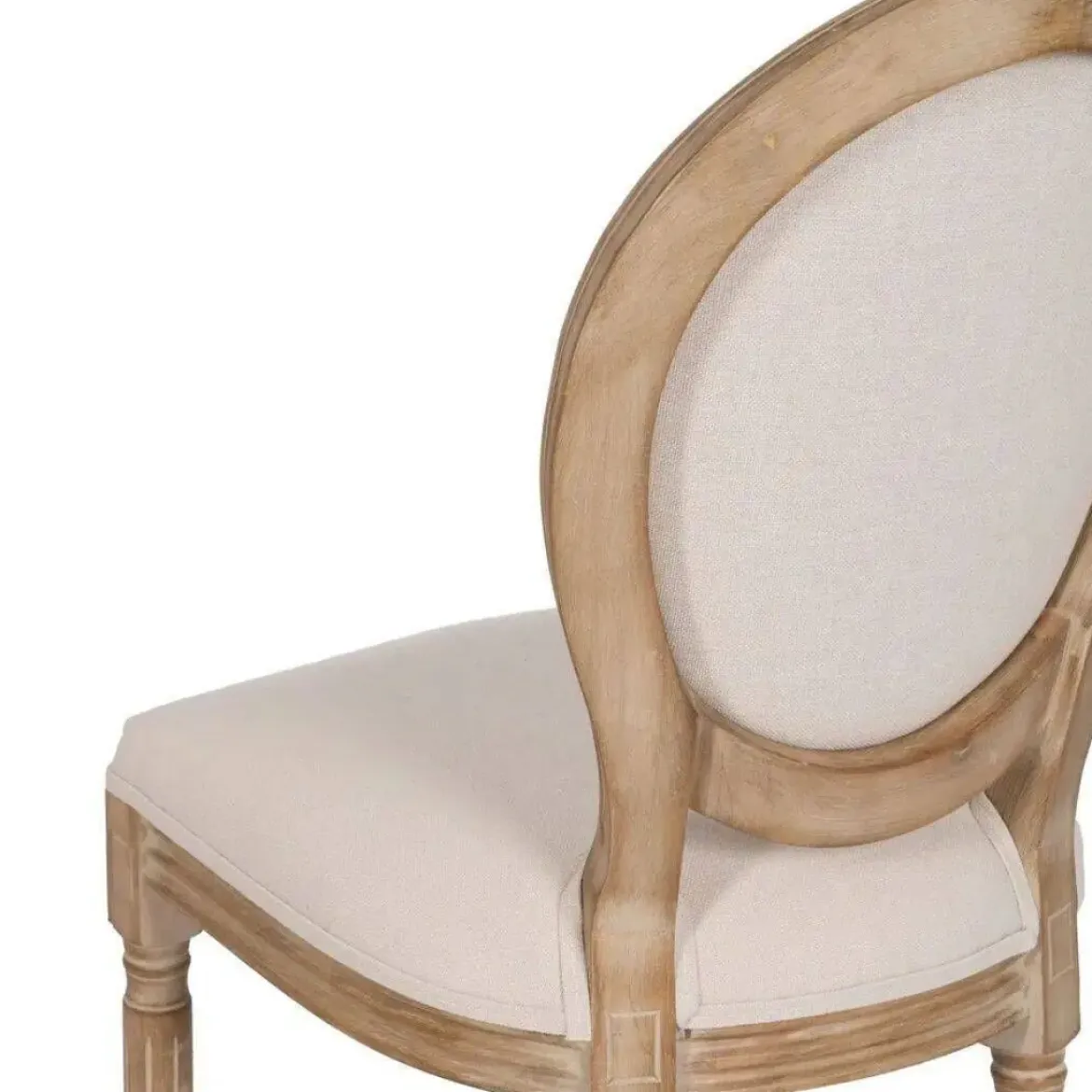 Silla de Comedor de Madera con Asiento de Lino 611286