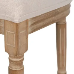 Silla de Comedor de Madera con Asiento de Lino 611286