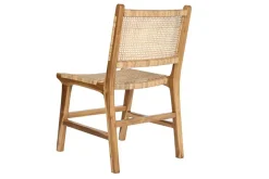Silla de Comedor en Madera de Teca y Ratán Marrón Claro MB-199294