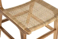 Silla de Comedor en Madera de Teca y Ratán Marrón Claro MB-199294