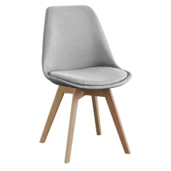Silla de Comedor Tapizada con Patas de Madera MADOX