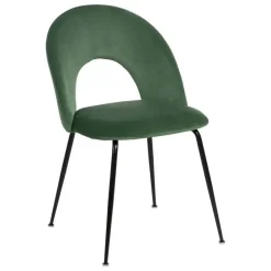 Silla de Comedor Tapizada con Patas de Metal