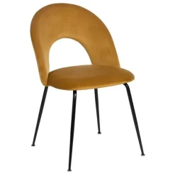 Silla de Comedor Tapizada con Patas de Metal