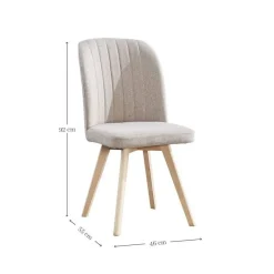 Silla de Comedor Tapizada con Patas de Madera LANE