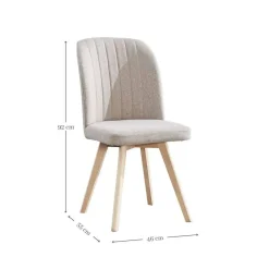 Silla de Comedor Tapizada con Patas de Madera LANE