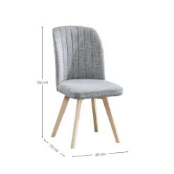 Silla de Comedor Tapizada con Patas de Madera LANE