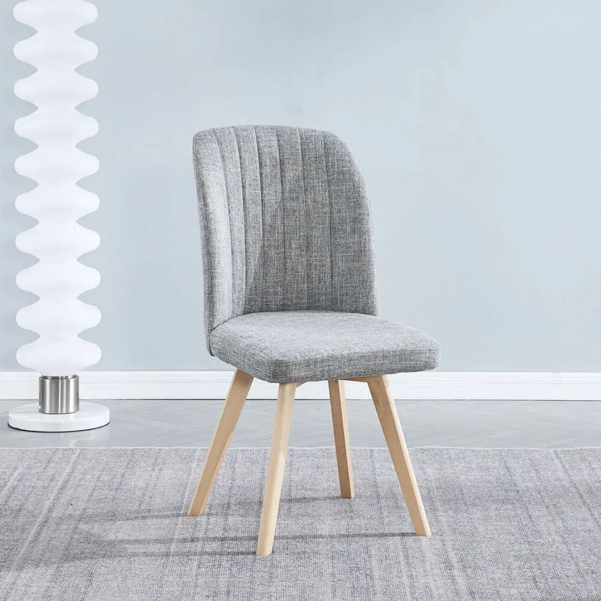 Silla de Comedor Tapizada con Patas de Madera LANE