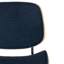 Silla de Comedor Tapizada de Color Azul Marino 609458