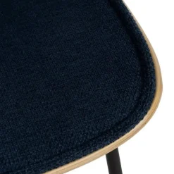 Silla de Comedor Tapizada de Color Azul Marino 609458