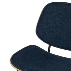 Silla de Comedor Tapizada de Color Azul Marino 609458