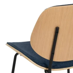 Silla de Comedor Tapizada de Color Azul Marino 609458
