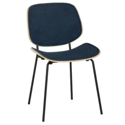 Silla de Comedor Tapizada de Color Azul Marino 609458