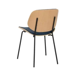 Silla de Comedor Tapizada de Color Azul Marino 609458