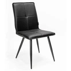 Silla de Comedor Tapizada en Ecopiel y Acero Negro CANDELA