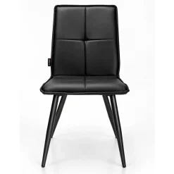 Silla de Comedor Tapizada en Ecopiel y Acero Negro CANDELA