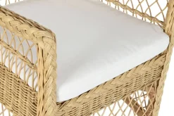 Silla de Jardín de Ratán Natural con Cojín MB-207615