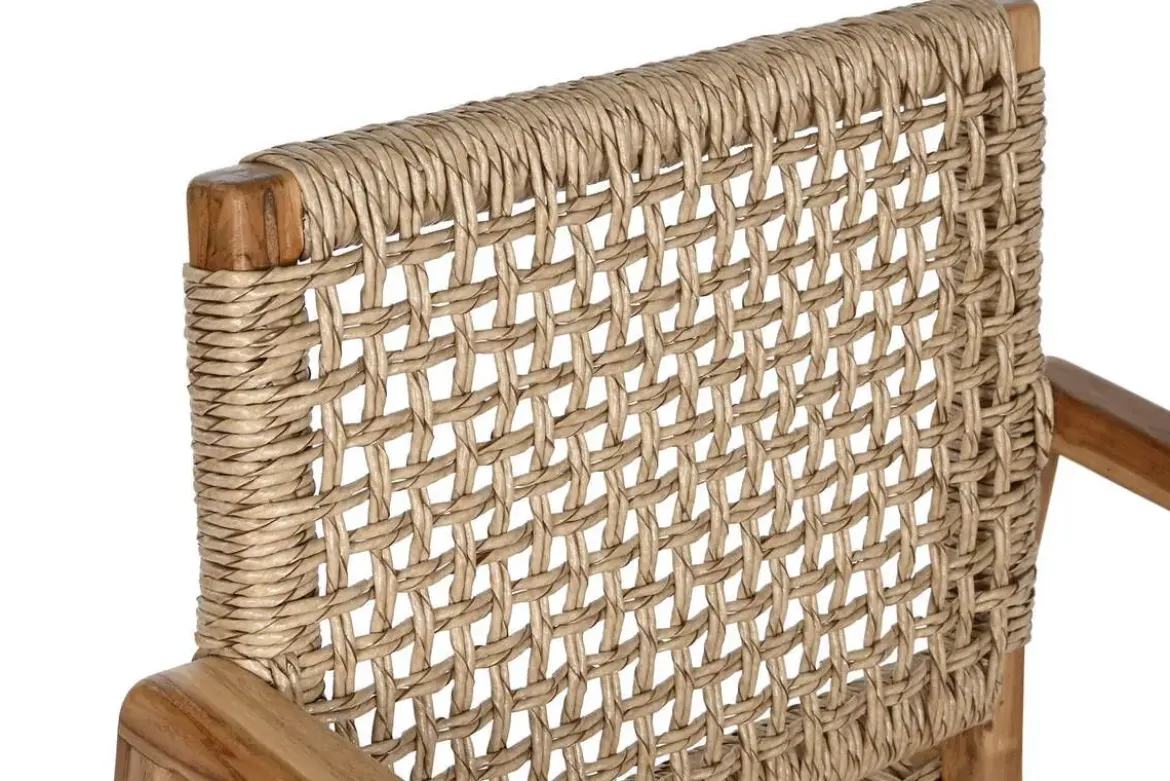Silla de Madera Teca-Ratan 54x83 cm Natural MB-208002