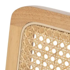 Silla de Madera y Ratán con Patas de Metal y Reposabrazos Natural 614517