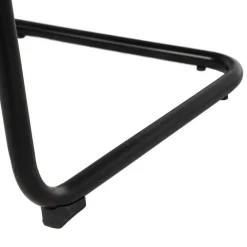 Silla de Madera y Ratán con Patas de Metal y Reposabrazos Color Negro 614518