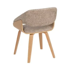 Silla de Madera y Tejido Color Marrón-Beige 614598