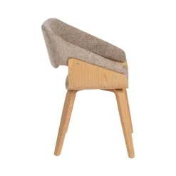 Silla de Madera y Tejido Color Marrón-Beige 614598