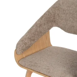 Silla de Madera y Tejido Color Marrón-Beige 614598