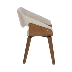 Silla de Madera y Tejido Color Marrón-Gris 614600