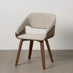 Silla de Madera y Tejido Color Marrón-Gris 614600